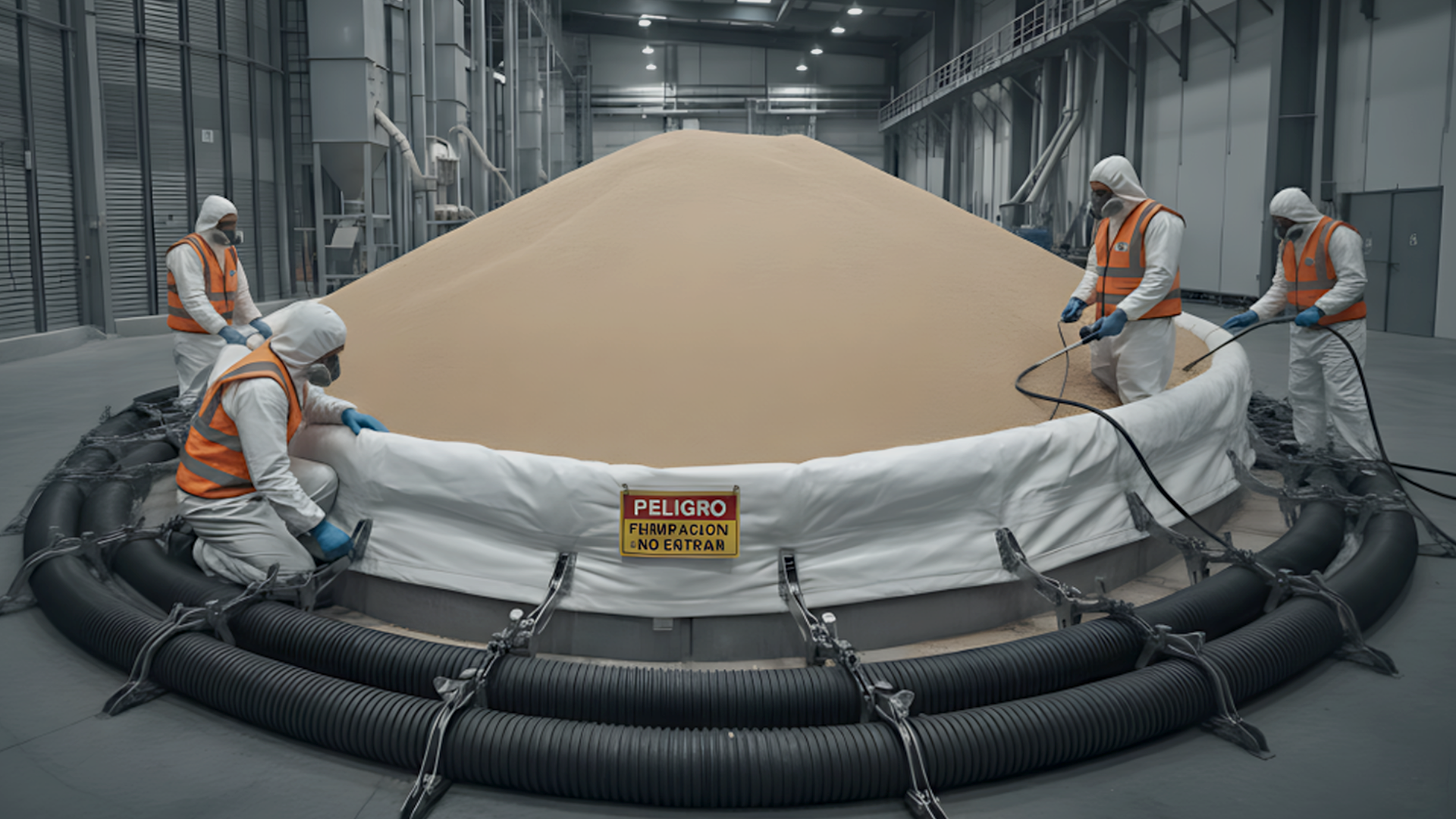 Fumigación con fosfuro de aluminio — preparación y equipo